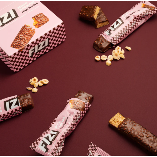 Низькокалорійні батончики CRISPY HAZELNUT BOX FIZI 12 шт 