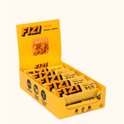 Низкоуглеводные Кето батончики BANANA PEANUT BOX FIZI 10 шт 