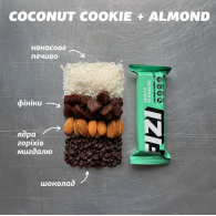 Шоколадні батончики із кокосом COCONUT COOKIE ALMOND BOX FIZI 10 шт 