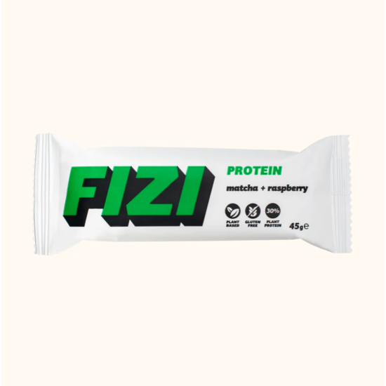 Протеиновые батончики со вкусом матчи MATCHA RASPBERRY BOX FIZI 10 шт  