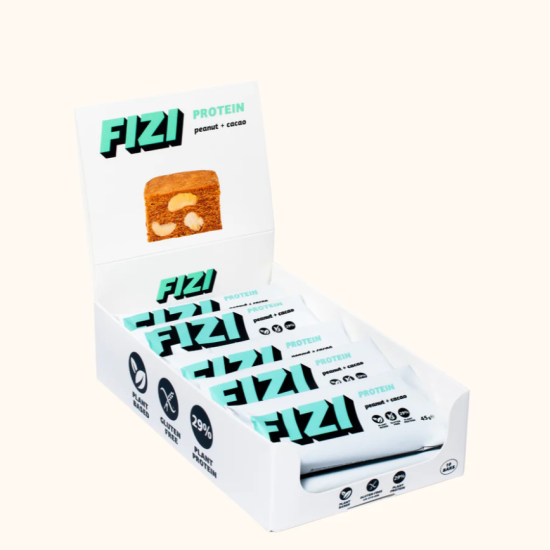 Протеїнові батончики PEANUT CACAO BOX FIZI 10 шт 