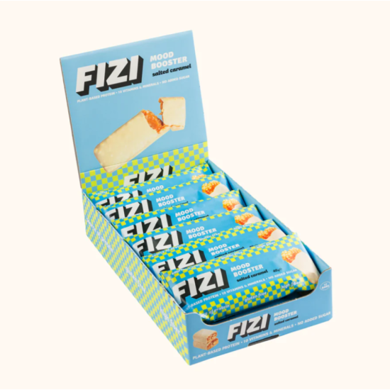 Низьковуглеводні батончики SALTED CARAMEL BOX FIZI 12 шт 