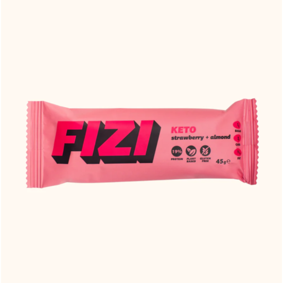 Низкоуглеводные Кето батончики STRAWBERRY ALMOND BOX FIZI 10 шт