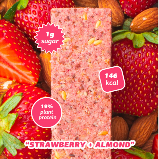 Низкоуглеводные Кето батончики STRAWBERRY ALMOND BOX FIZI 10 шт