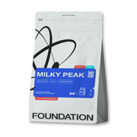 Суміш сортів арабіки та робусти Milky Peak Еспресо FOUNDATION 